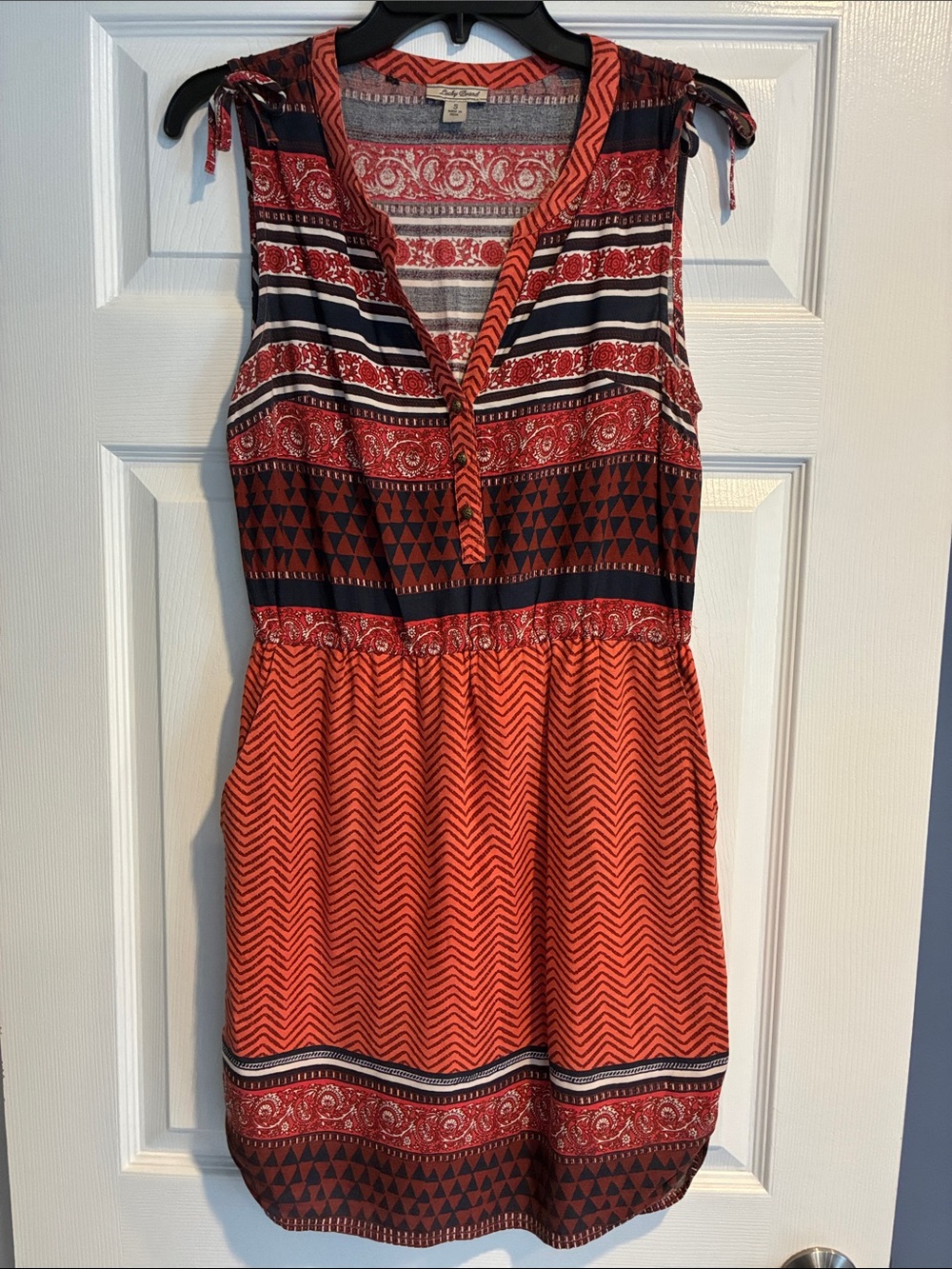 Lucky Brand Sleeveless Patterned Summer Dress, Size Small